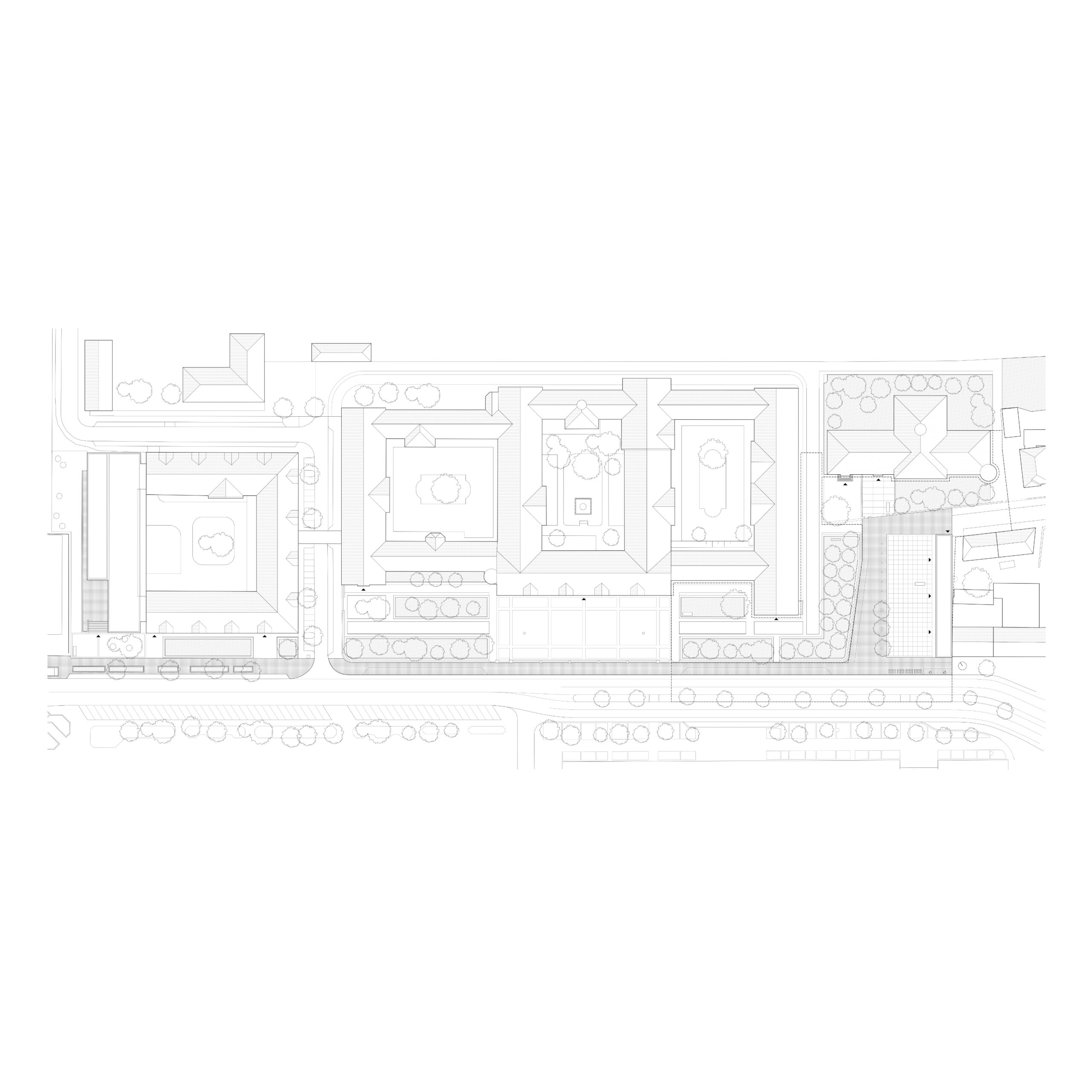 Besucherinnenzentrum Memorium Nürnberger Prozesse. Architekturwettbewerb,Lageplan , LOA | Lars Otte Architektur